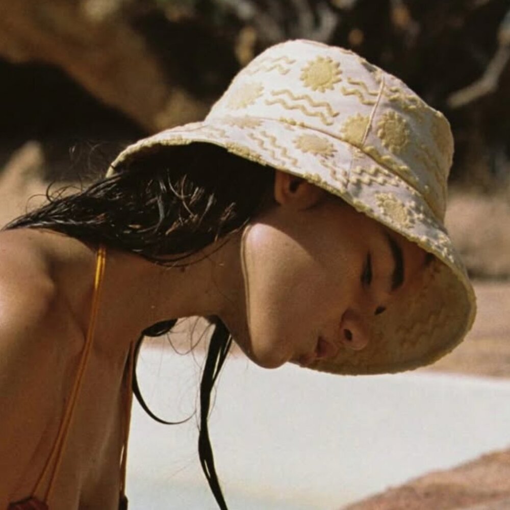 Like NEW Lack of Color Wave Bucket Hat - Summer of Sun Yellow Terry Embossed S/M